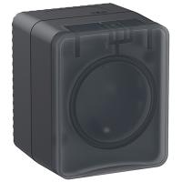 AtlasDesign Profi54 антрацит розетка открытая 1-мест шторки IP54 