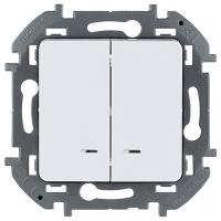 купить Инспириа белый выключатель 2кл с подсветкой скрытая 10А IP20  в Иванове Инспириа белый выключатель 2кл с подсветкой скрытая 10А IP20