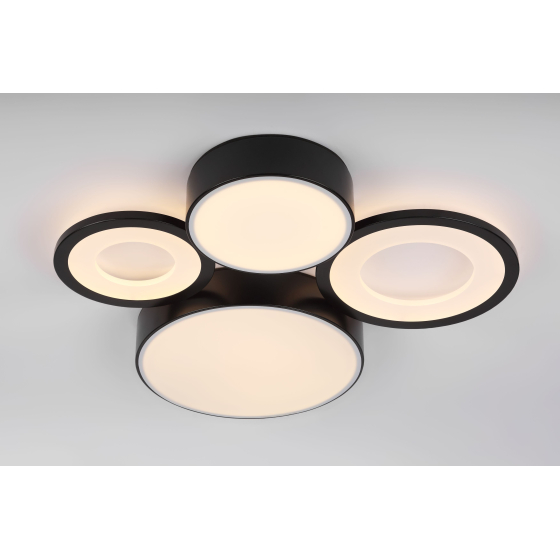 купить Светильник потолочный (люстра) свд 87Вт 3000К-6000К 4238лм белый/черный пульт диммер  в Иванове Светильник потолочный (люстра) свд 87Вт 3000К-6000К 4238лм белый/черный пульт диммер