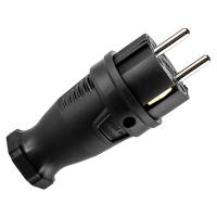 купить Вилка 16А прямая заземление черный каучук IP44 PlexUp  в Иванове Вилка 16А прямая заземление черный каучук IP44 PlexUp