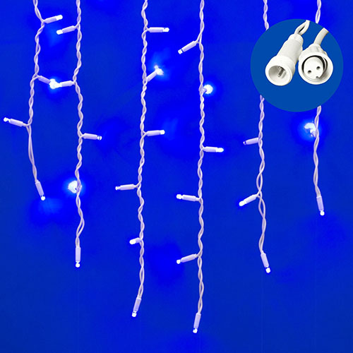 купить Гирлянда бахрома 3*0,7м синий 200свд IP67 белый провод эффект мерцания каучук в Иванове Гирлянда бахрома 3*0,7м синий 200свд IP67 белый провод эффект мерцания каучук