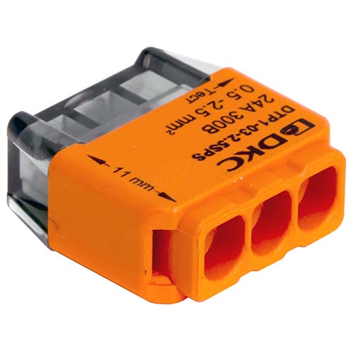 купить Клемма 3*2,5мм2 компактная оранжевый DKC 4шт в Иванове Клемма 3*2,5мм2 компактная оранжевый DKC 4шт