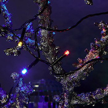 Гирлянда нить 2,8м мультицвет 20свд с контроллером IP20 зеленый провод 8 режимов