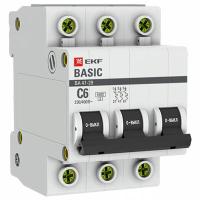 купить Автомат 3Р 6А C 4,5кА ВА47-29 EKF Basic  в Иванове Автомат 3Р 6А C 4,5кА ВА47-29 EKF Basic
