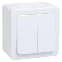 купить Гермес белый выключатель 2кл открытая 10А IP54  в Иванове Гермес белый выключатель 2кл открытая 10А IP54