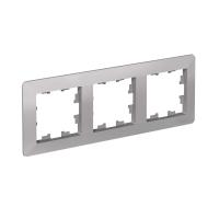 купить Atlas Design AIR алюминий/дымчатый черный рамка 3-ая универсально  в Иванове Atlas Design AIR алюминий/дымчатый черный рамка 3-ая универсально