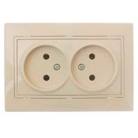 купить Мира бежевый розетка скрытая 2-мест IP20  в Иванове Мира бежевый розетка скрытая 2-мест IP20