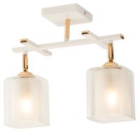 купить Светильник потолочный (люстра) 2*40Вт E27 белый/золото  в Иванове Светильник потолочный (люстра) 2*40Вт E27 белый/золото