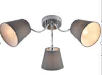 Светильник потолочный (люстра) 3*60Вт E27 хром/серый Alexa модерн