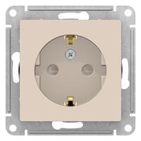 AtlasDesign бежевый розетка скрытая 1-мест заземление шторки IP20 