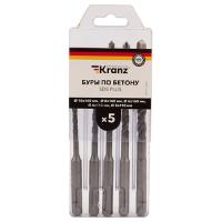 купить Набор буров по бетону 5-6х110х50, 6-8-10х160х100 мм, 5 шт., в пластиковой коробке SDS PLUS Kranz в Иванове Набор буров по бетону 5-6х110х50, 6-8-10х160х100 мм, 5 шт., в пластиковой коробке SDS PLUS Kranz