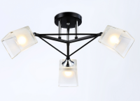 Светильник потолочный (люстра) 3*60Вт E27 черный/хром 