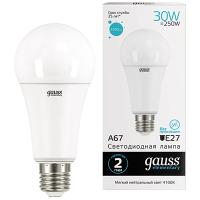 Лампа светодиодная 220В Е27 30Вт 4100К 2360лм стандарт A67 матовая Gauss 
