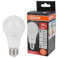 Лампа свд 220В Е27 10Вт 4000К 800лм стандарт A60 матовая Osram LED Value black 