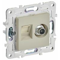 купить Сканди бежевый розетка RJ45+TV оконечная скрытая 2-ая  в Иванове Сканди бежевый розетка RJ45+TV оконечная скрытая 2-ая