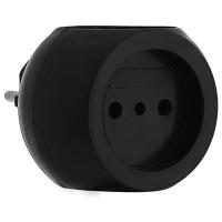 Разветвитель 3-мест 6А белый шар пластик Rexant 