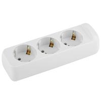 купить Колодка 3-мест 10А белый пластик заземление IP20 ЭРА ABS-пластик в Иванове Колодка 3-мест 10А белый пластик заземление IP20 ЭРА ABS-пластик