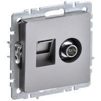 купить Брайт сталь розетка RJ45+TV оконечная скрытая 2-ая  в Иванове Брайт сталь розетка RJ45+TV оконечная скрытая 2-ая