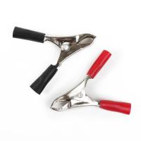 Зажим-крокодил 10А красный+черный пвх комплект 2шт