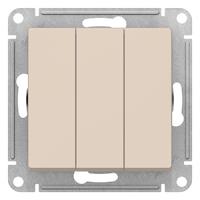 купить Атлас бежевый выключатель 3кл скрытая 10А IP20  в Иванове Атлас бежевый выключатель 3кл скрытая 10А IP20