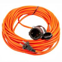 Удлинитель 1-мест 20м ПВС 2*1 оранжевый  IP44 PlexUp 