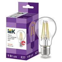 Лампа светодиодная 220В Е27 9Вт 3000К 1080лм стандарт A60 прозрачная филамент IEK 