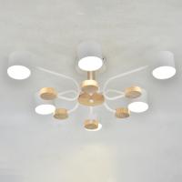 купить Светильник потолочный (люстра) 6*15Вт GX53 белый/дерево  в Иванове Светильник потолочный (люстра) 6*15Вт GX53 белый/дерево