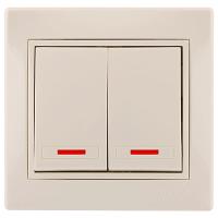 купить Мира выключатель скрытая бежевый 2кл 10А с подсветкой IP20  в Иванове Мира выключатель скрытая бежевый 2кл 10А с подсветкой IP20