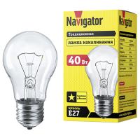 купить Лампа накаливания E27 40Вт 415лм стандарт прозрачная Navigator в Иванове Лампа накаливания E27 40Вт 415лм стандарт прозрачная Navigator