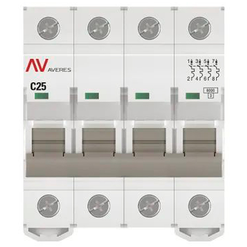купить Автомат 4Р 25А C 6кА AV-6 EKF Averes  в Иванове Автомат 4Р 25А C 6кА AV-6 EKF Averes