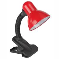 Светильник настольный 40Вт E27 красный прищепка 
