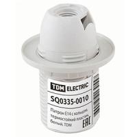 Патрон подвесной E14 пластик с кольцом белый TDM 