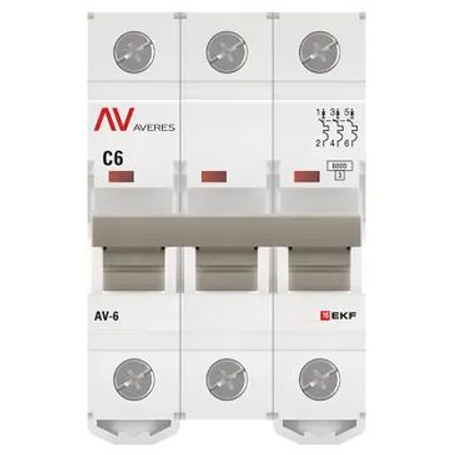 купить Автомат 3Р 6А C 6кА AV-6 EKF Averes  в Иванове Автомат 3Р 6А C 6кА AV-6 EKF Averes
