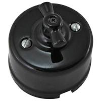 купить Болонь черный выключатель 1кл открытая 10А IP20 фарфор в Иванове Болонь черный выключатель 1кл открытая 10А IP20 фарфор