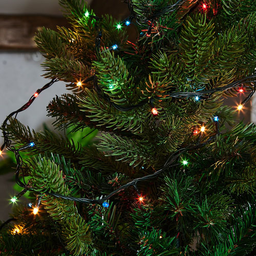 Гирлянда нить 5м мультицвет 100свд с контроллером IP20 зеленый провод Минилампы 8 режимов