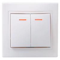 купить Кварта белый выключатель 2кл с подсветкой скрытая 10А IP20  в Иванове Кварта белый выключатель 2кл с подсветкой скрытая 10А IP20