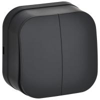 купить Глори черный выключатель 2кл открытая 10А IP20   в Иванове Глори черный выключатель 2кл открытая 10А IP20