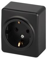 Эксперт антрацит розетка открытй 2-мест IP20