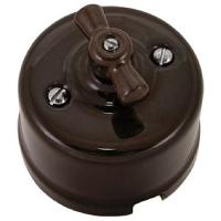 купить Болонь коричневый выключатель 1кл открытая 10А IP20 фарфор в Иванове Болонь коричневый выключатель 1кл открытая 10А IP20 фарфор