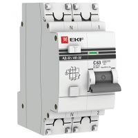 Дифавтомат 2Р 63А C 30мА 4,5кА АД32 2мод EKF