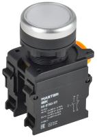 Кнопка с фиксацией d=22мм 1NO+1NC белая MASTER IEK