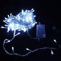 Гирлянда нить 12м белый 120свд с контроллером IP20 зеленый провод 8 режимов