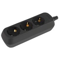 купить Колодка 3-мест 10А черный пластик заземление IP20 ЭРА в Иванове Колодка 3-мест 10А черный пластик заземление IP20 ЭРА