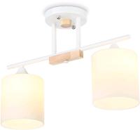 Светильник потолочный (люстра) 2*60Вт E27 белый/светлое дерево Светильник потолочный (люстра) 2*60Вт E27 белый/светлое дерево