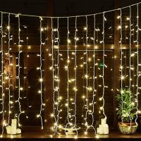 купить Гирлянда занавес 3*2м теплый белый 240свд соединяемая IP67 белый провод мерцание, каучук в Иванове Гирлянда занавес 3*2м теплый белый 240свд соединяемая IP67 белый провод мерцание, каучук