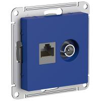 купить Атлас аквамарин розетка RJ45+TV антенна коннектор скрытая 1-ая  в Иванове Атлас аквамарин розетка RJ45+TV антенна коннектор скрытая 1-ая