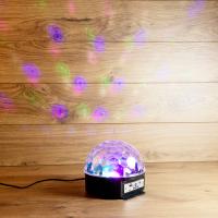 Светильник-проектор свд Диско-шар RGBYPW музыкальный с ДУ, Bluetooth, USB, вращающийся