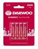 Батарейка AAA(мизинчик) алкалиновая BL4 Daewoo 