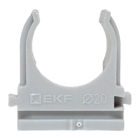 купить Держатель для трубы 20мм серый 100шт EKF  в Иванове Держатель для трубы 20мм серый 100шт EKF
