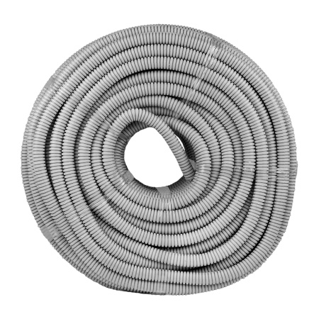 купить Труба гофра 16мм ПВХ белый с протяжкой EKF 100м в Иванове Труба гофра 16мм ПВХ белый с протяжкой EKF 100м